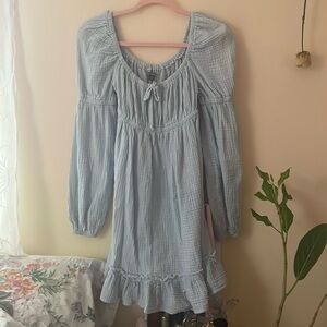 XS Wild Fable blue cotton babydoll dress